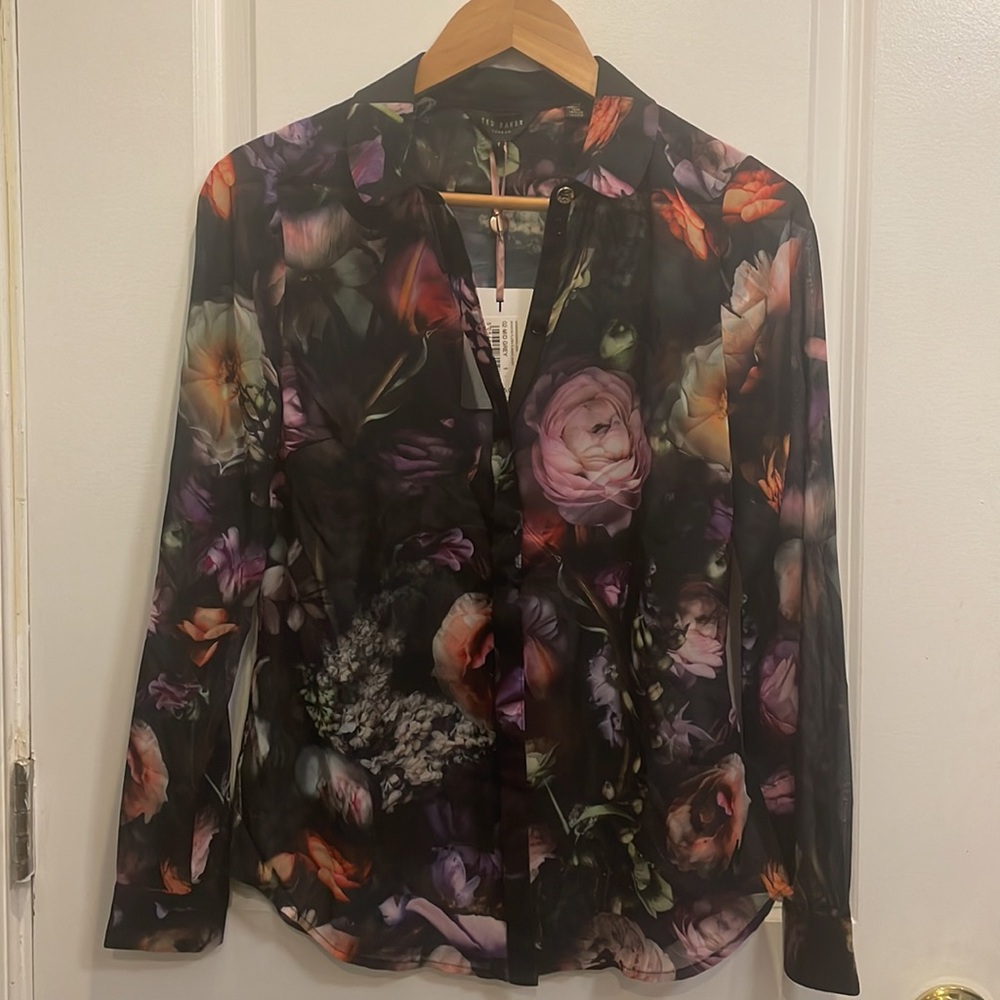 Ted Baker Button-up Floral Blouse New with Tags